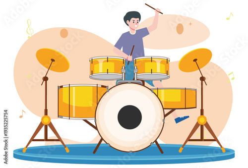 Drum Set Concept Illustration Vector Style