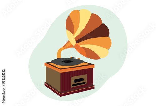 Gramophone Concept Illustration Vector Style