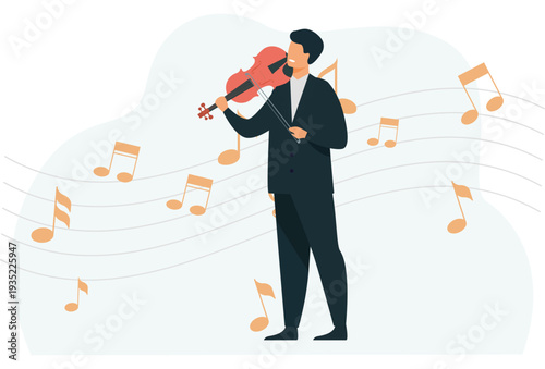 Violin Concept Illustration Vector Style