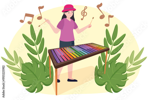 Xylophone Concept Illustration Vector Style