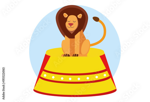 Lion Circus Concept Illustration Vector Style