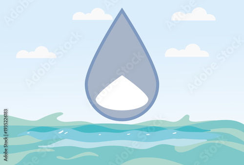 Big Drop Concept Illustration Vector Style
