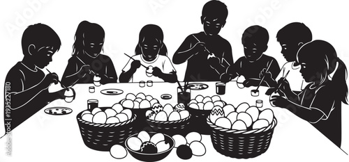 Diverse group of people eating dumplings together at table