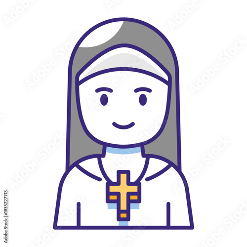 This Nun icon is suitable for Christian Events, etc