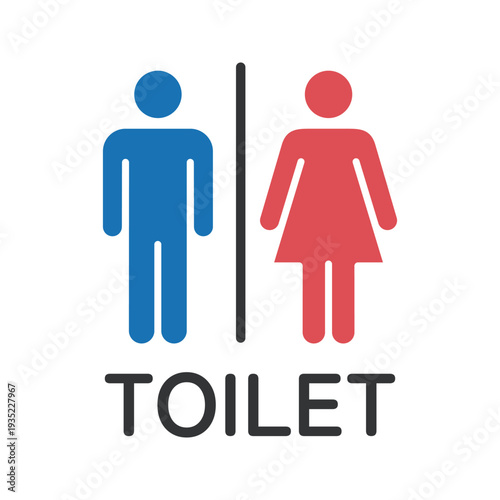 トイレ・案内・男子・女子・カラーピクトグラムアイコン (ベクター)