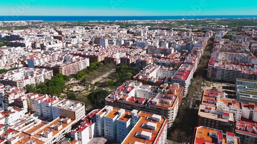 Aerial view of spanish town of Gandia. Spain