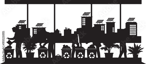 Eco-friendly city living with green sustainable urban planning concept