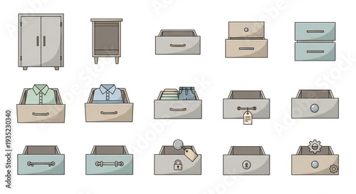 Collection of Various Drawer and Cabinet Designs.
