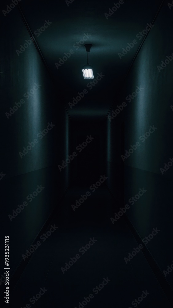 Fototapeta premium Dark mysterious hallway with light.