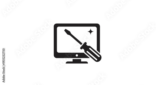 Computer Monitor with Dropper Icon Display.