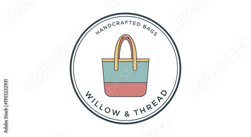 Handcrafted Bag Logo Design Illustration.