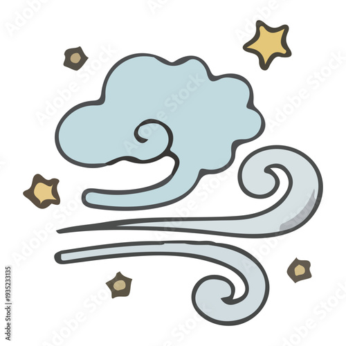 Windy Weather Icon Doodle
