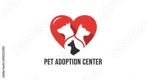 Pet Adoption Center Logo with Dogs.