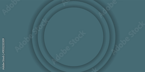 Elegant teal circular abstract background with dimensional effect