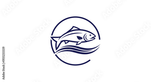 Simple Line Drawing of a Salmon Fish.