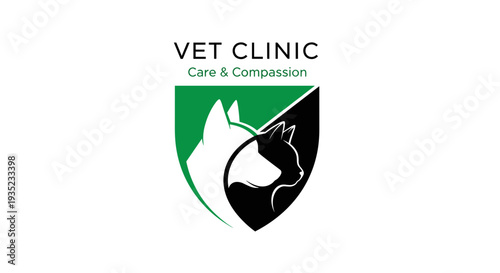 Veterinary Clinic Logo with Dog and Cat.
