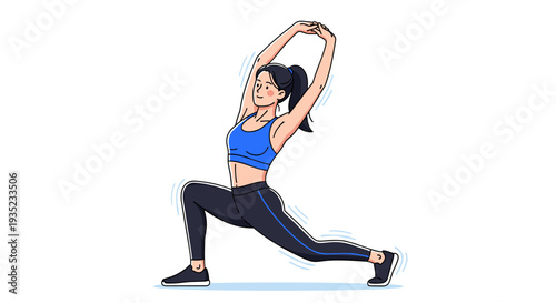 Woman Performing Yoga Pose Illustration.