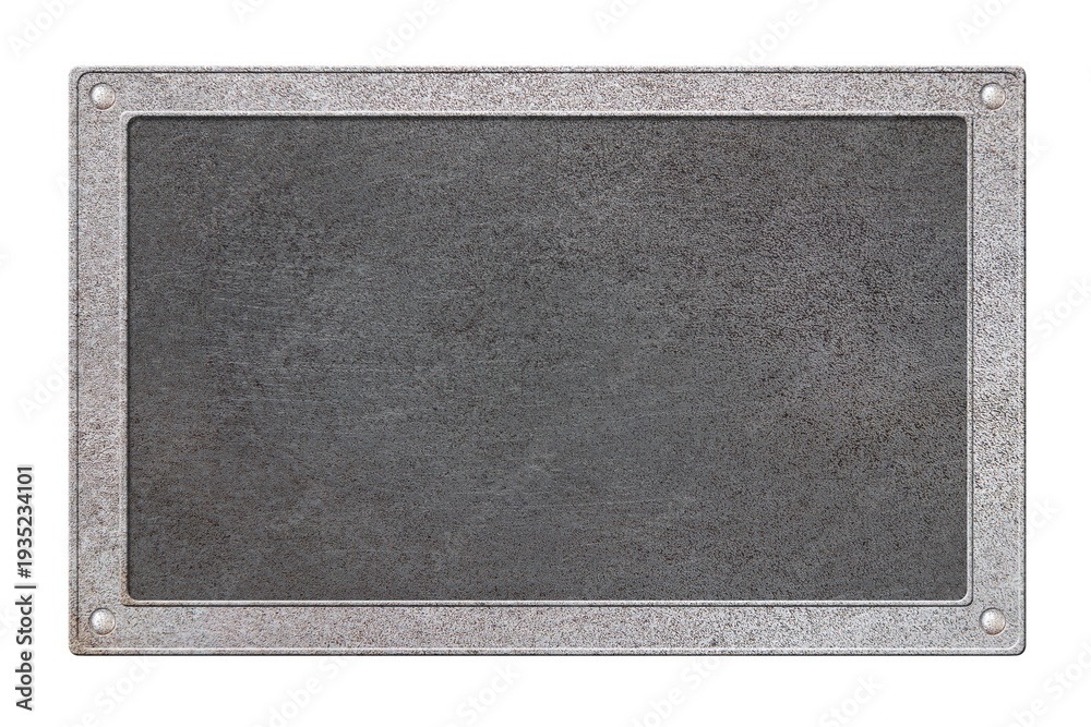 Fototapeta premium grey metal board isolated on white
