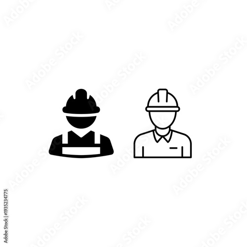 Professional worker icons including engineer builder and construction labor profession symbols.