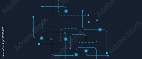 Abstract digital AI circuit board background with tech icons. Digital technology motherboard texture design. Engineering circuit board concept for poster, header, banner, website, presentation