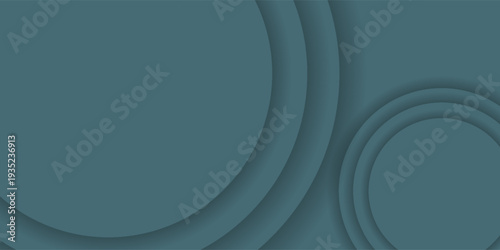 Modern teal blue abstract background with layered circular shapes and soft shadow depth