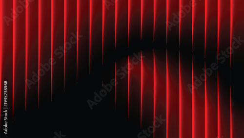 Abstract Deep Red Neon Vertical Light Background with Glossy Glass Texture and Gradient Wave, Futuristic Digital Technology Wallpaper for Creative Presentation