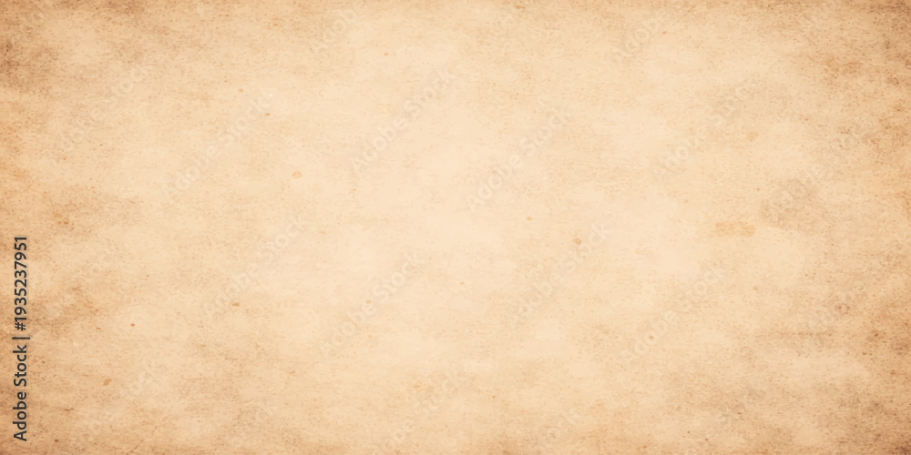 Obraz premium A worn sheet of ancient parchment with a stained beige texture and vintage grunge design creates a damaged antique paper background featuring a brown retro sepia pattern on blank aged page