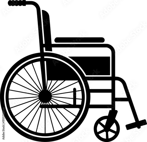 Accessible Mobility Aid: Dynamic Wheelchair Vector Graphic for Disability Awareness, Medical Facilities, Patient Care & Health-Related Content. Clean & Professional Design.