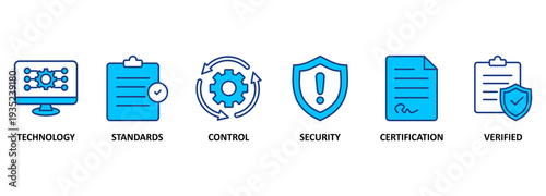 ISO27001 banner web icon vector illustration concept for information security management system (ISMS) with an icon of technology, standards, control, security, certification, and verified 