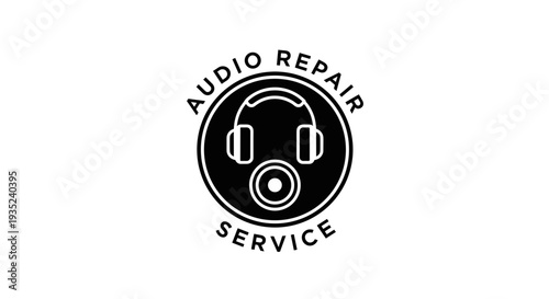 Audio Repair Service Logo Design Element.