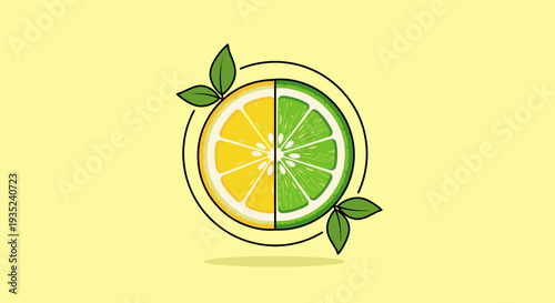 Illustration of Lime and Lemon Slices.