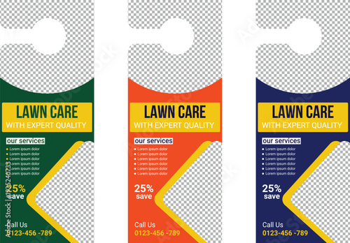 Lawn care and maintenance door hanger template design