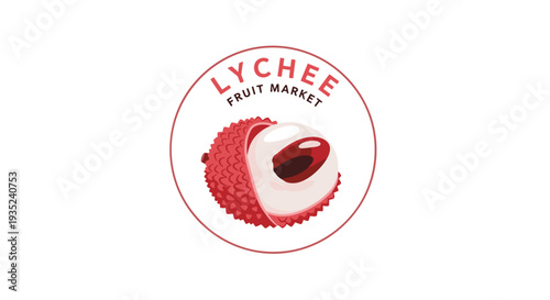 Lychee Fruit Logo Design Illustration 1.