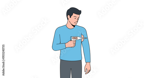 Man Drinking Coffee or Tea from Mug.
