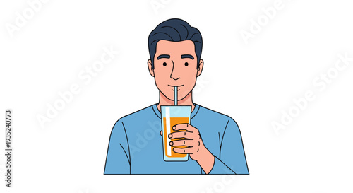 Man Drinking from a Glass.