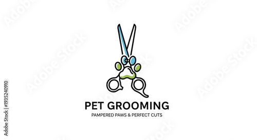 Scissors Logo for Pet Grooming Services.