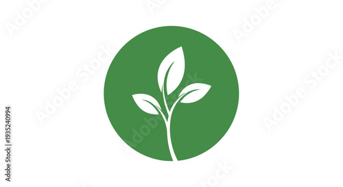 White Sprout Icon in Green Circle.