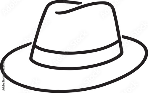 Fedora Hat Line Art