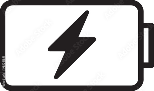 Battery Charging Icon with Lightning Bolt Symbol