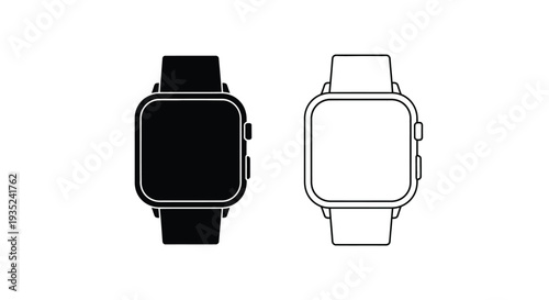 Two smartwatches displayed one black one white with wristbands