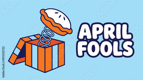 Cartoon Pancake Springing from Gift Box.