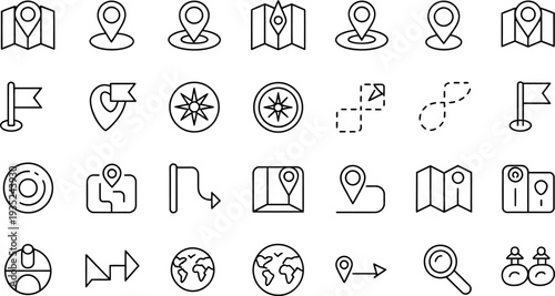 Map & Location Editable Stroke Line Icon