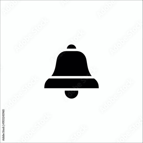 Black Bell Icon Simple Design Element.