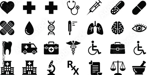 Medical symbols and icons collection