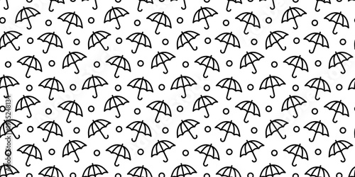 傘とドットのモノクロパターン