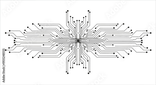 Circuitboard pattern illustration showcasing technology and innovation with wires and connections in a digital artwork