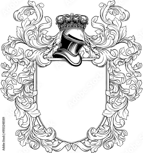 A shield crest heraldic arm...