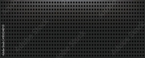 Black metal texture steel background. Perforated sheet metal. vector