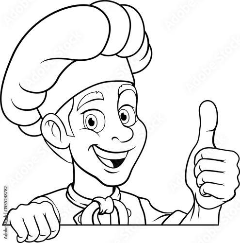 A chef or baker cartoon coo...