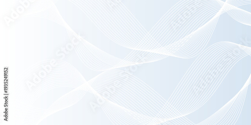 Abstract wave lines on white background whit doted. Smooth dynamic  template design. Suit for brochure good simple modern art